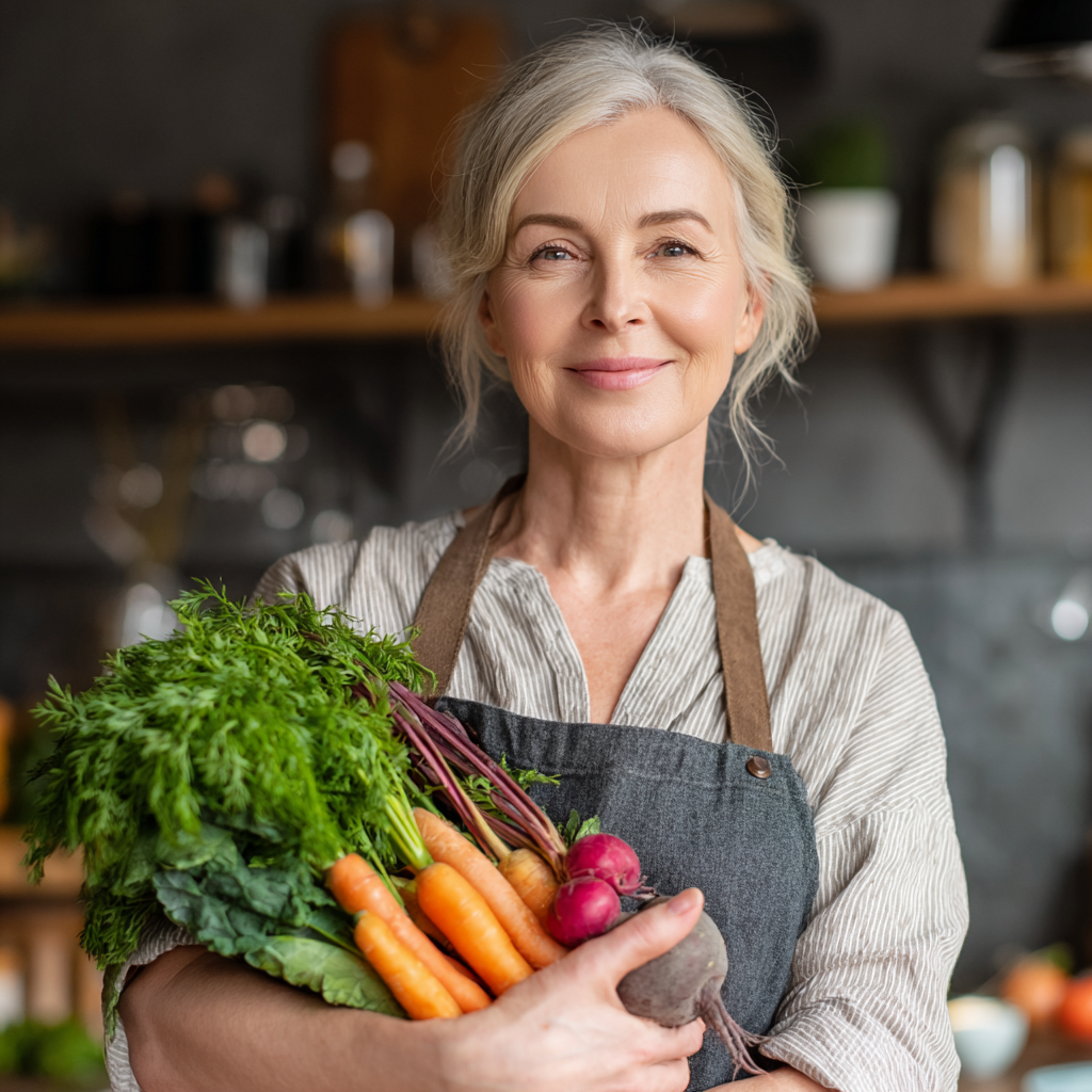 Happy Ukrainian family cooking healthy meal together in modern kitchen