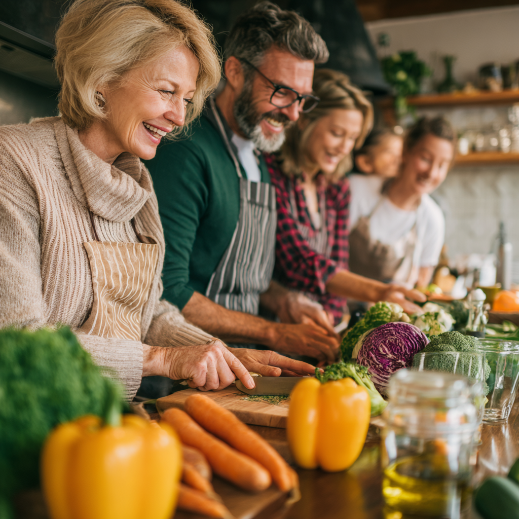 Nutritious balanced meal with Ukrainian seasonal vegetables and healthy proteins on a plate